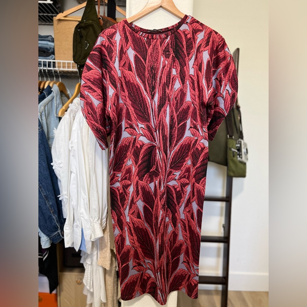 ZARA Jacquard Midi Dress